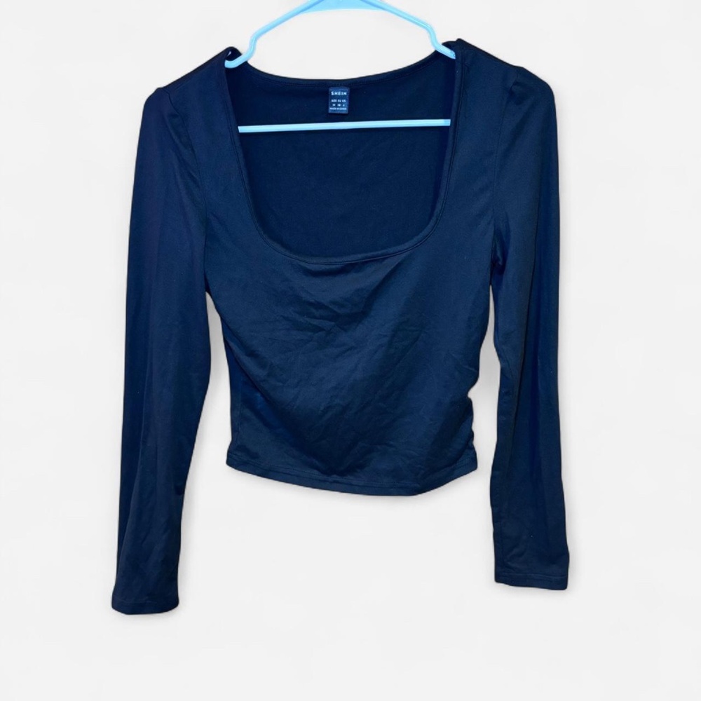 SHEIN Black Long Sleeve Crop Top Women’s Size Medium